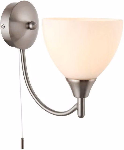 Loops Dimmable LED Wall Light in Chrome with Transparent Glass Shade