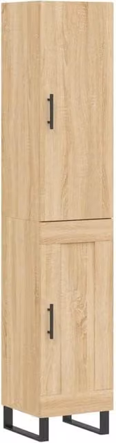 Berkfield Home Sonoma Oak Highboard in Light Tan, W/D/H: 34.5 x 34 x 180 cm – 1
