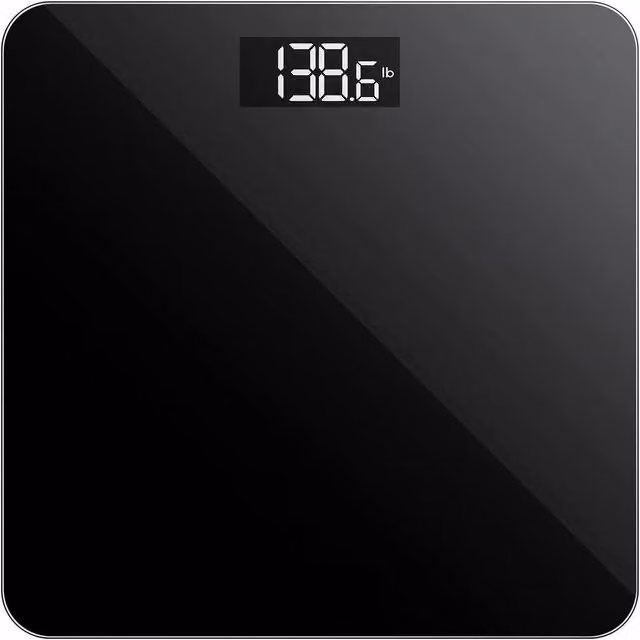 NESTLUNE LCD Digital Electronic Body Bathroom Scale, Black, W: 60 cm x D: 60 cm