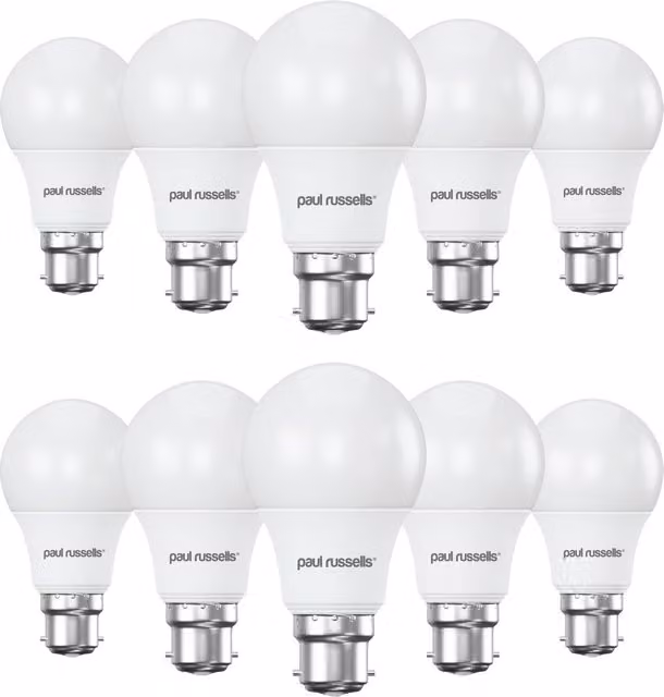 Paul Russells 9W LED B22 GLS Cool White Bulb, Pack of 10