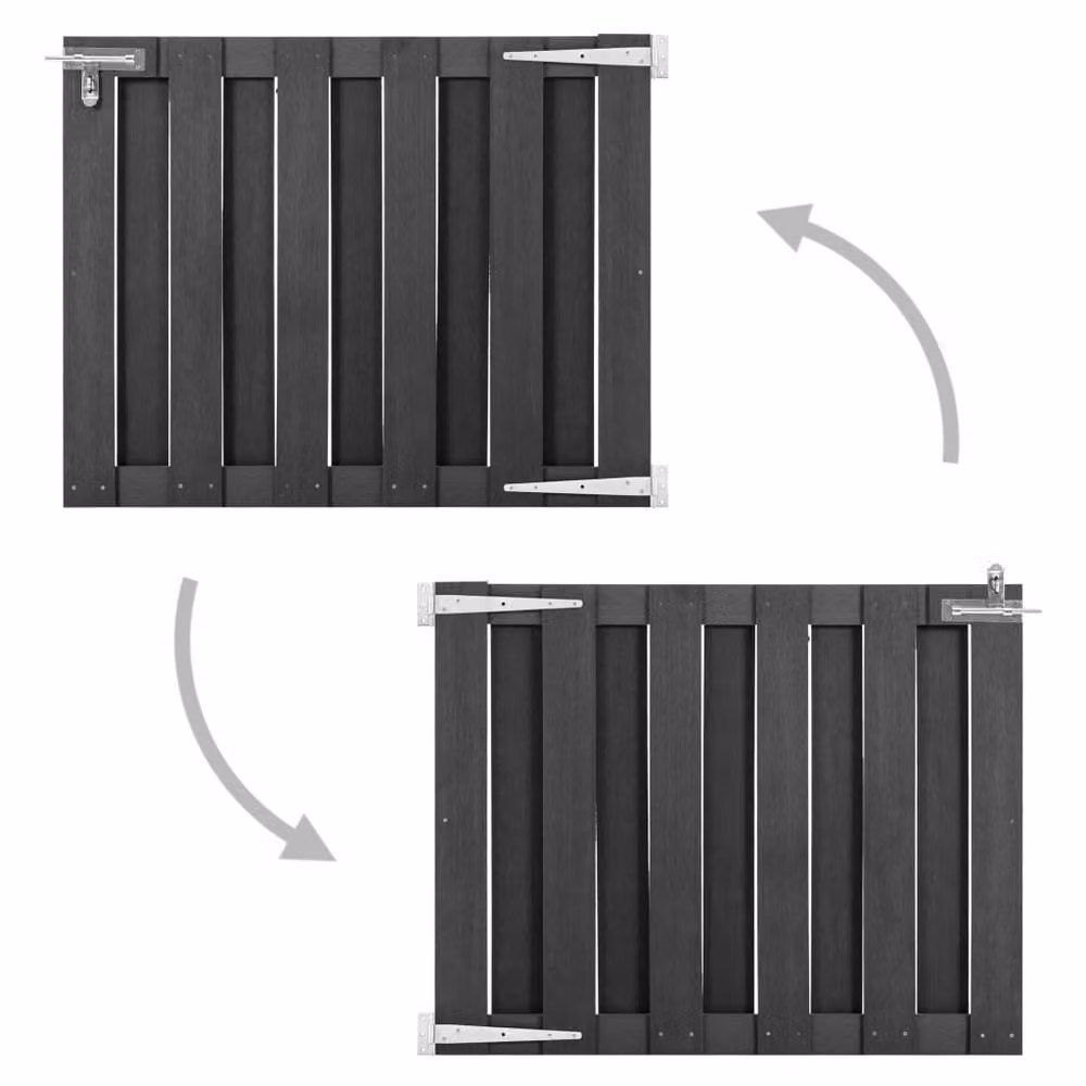Berkfield Home Durable WPC Sliding Garden Gate, Grey, W: 100 cm, H: 80 cm – 3