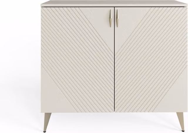 Frank Olsen Ava Tall Sideboard in White with Integrated Lighting and Lacquered Wood Finish