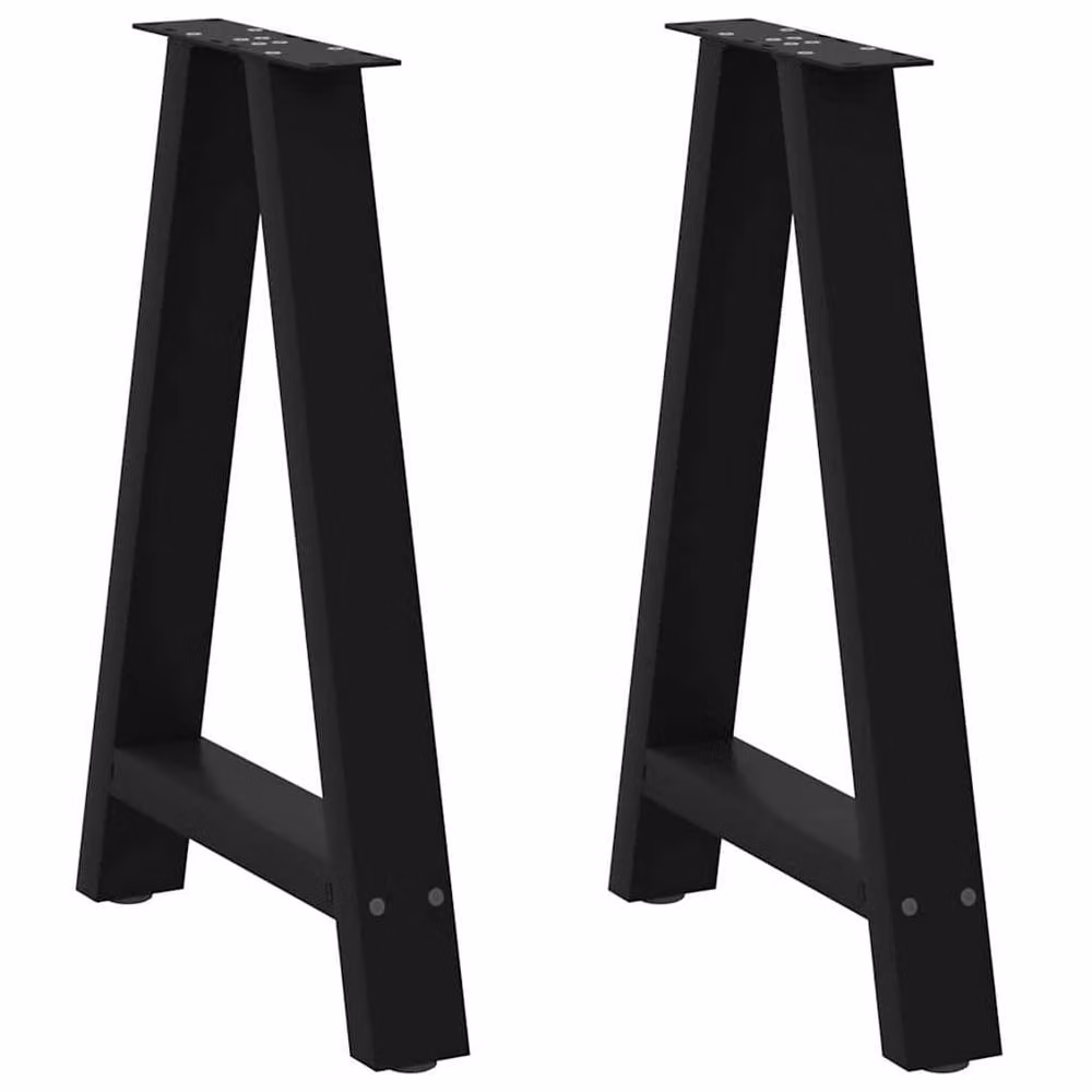 Berkfield Home Modern A-Shaped Coffee Table Legs, 2 Pieces, Black Steel, H: 72.5 cm, W: 60 cm – 2