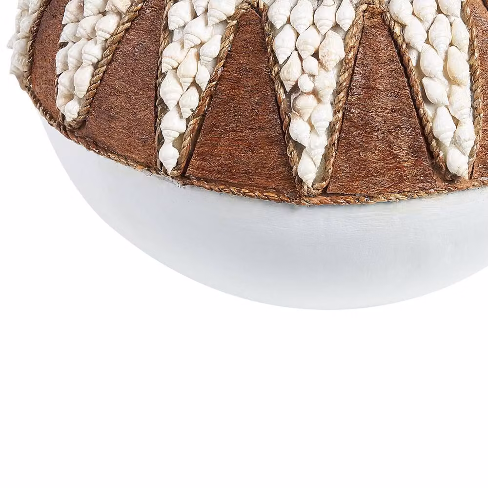 Wyld and Coco White Ceramic Round Tabletop Vase, Height: 33 cm – 4