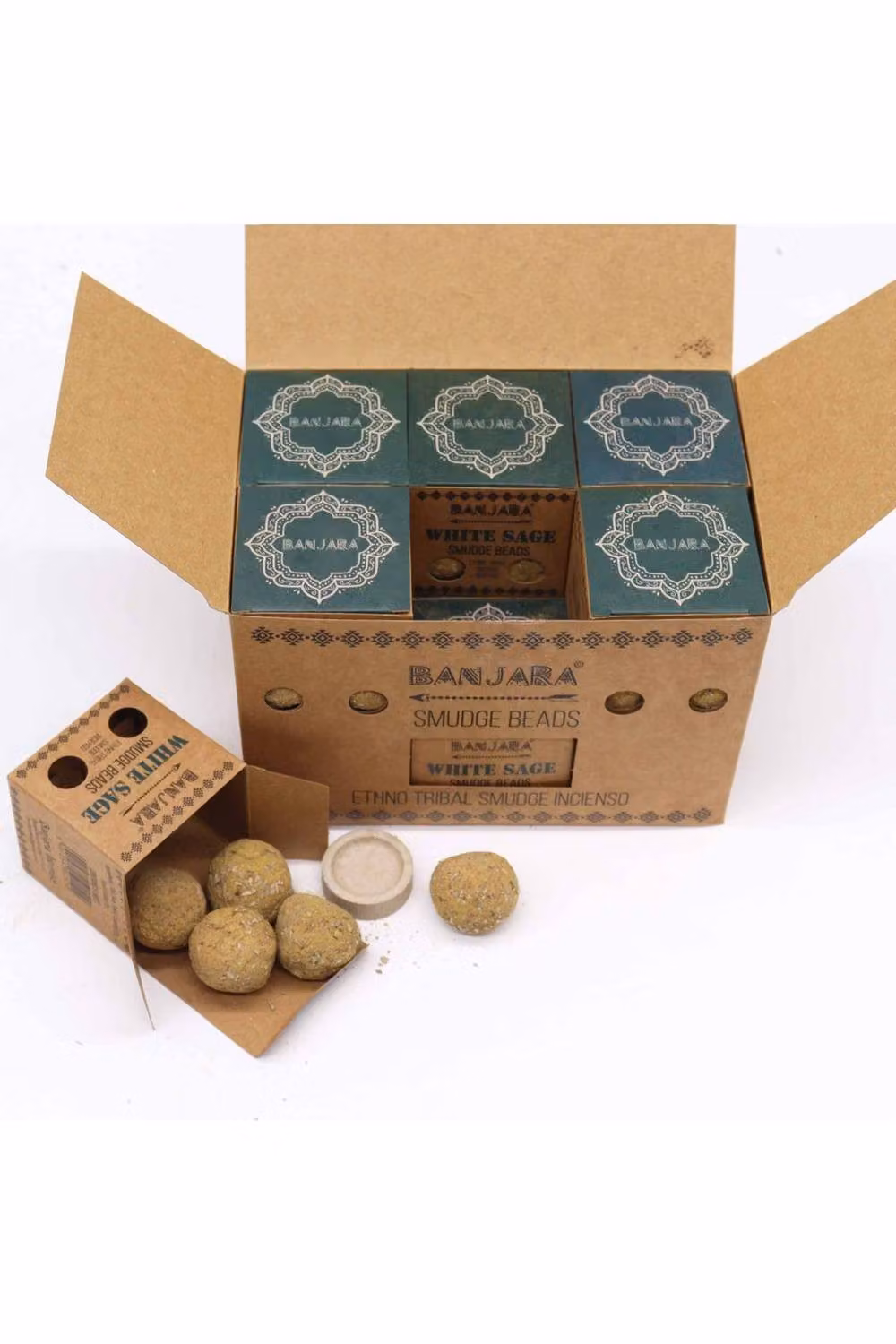 KDMD Banjara Smudge Beads Brown White Sage for Cleansing and Calmness – 2