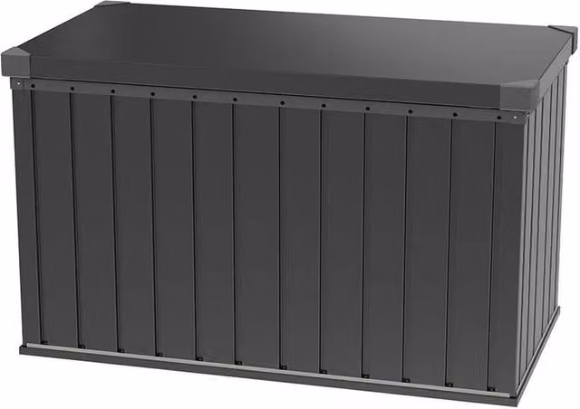 PAWNORA 400L Waterproof Garden Storage Chest XL Patio Cushion Box with Lid in Black – 1
