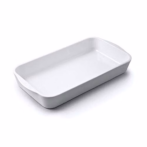 WM Bartleet & Sons White Porcelain Rectangular Roasting and Baking Dish – 1