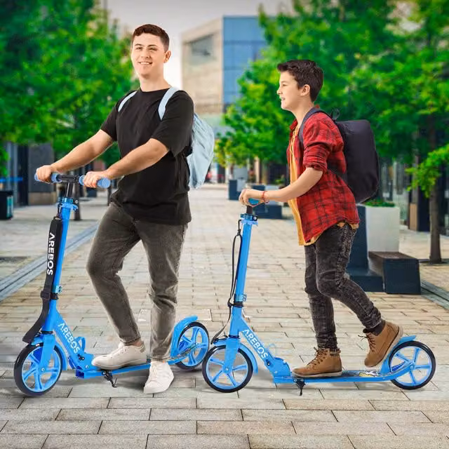 Arebos Foldable Kick Scooter - Blue