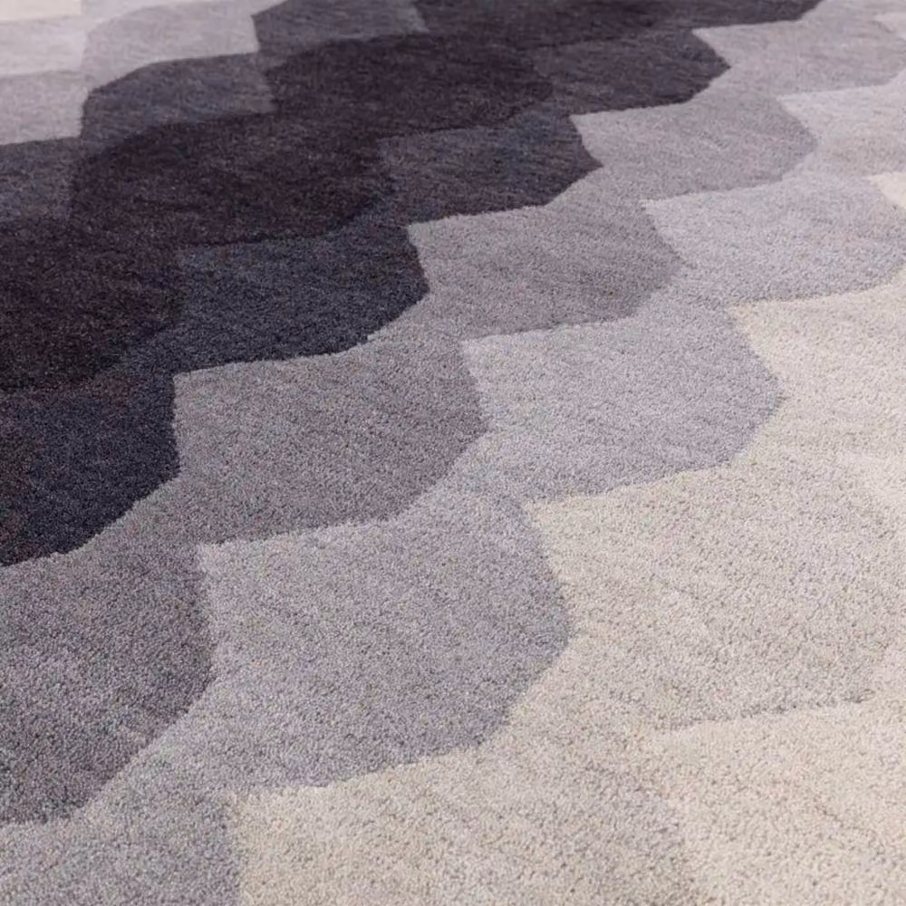 The Rug Shop UK Charcoal Grey Handmade Wool Modern Abstract Area Rug W: 200 cm, D: 290 cm – 3