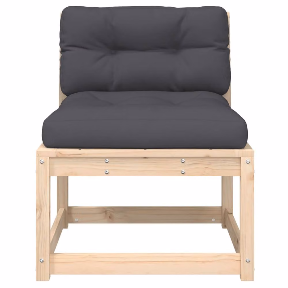 Berkfield Home 2-Piece Garden Sofa Set with Fabric Cushions in Light Tan and Solid Pine Wood – 4