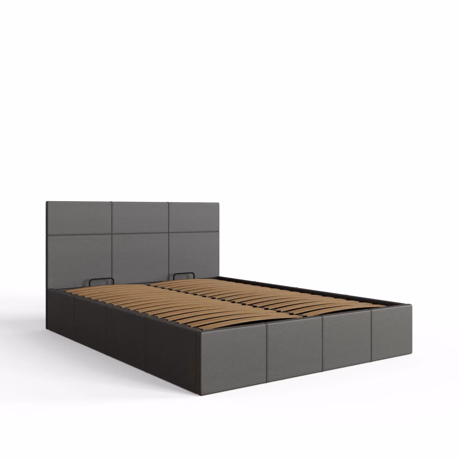 GFW Side Lift Ottoman Storage Bed in Dark Grey, Small Double, W/D/H: 120 x 200 cm – 3