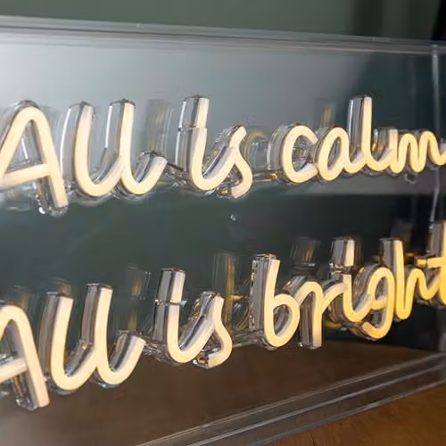 Samuel Alexander All is Calm Neon Flex Christmas Sign in Warm White, 43 cm – 2