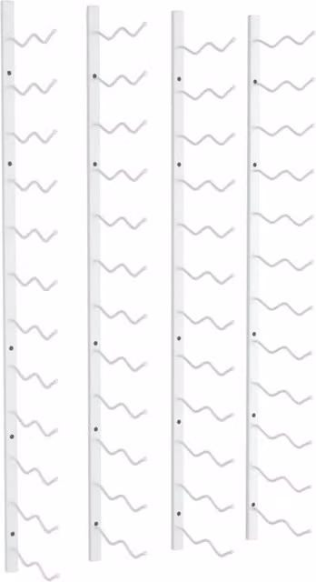 Berkfield Home Wall Mounted White Lacquered Metal Wine Rack for 24 Bottles, Set of 2