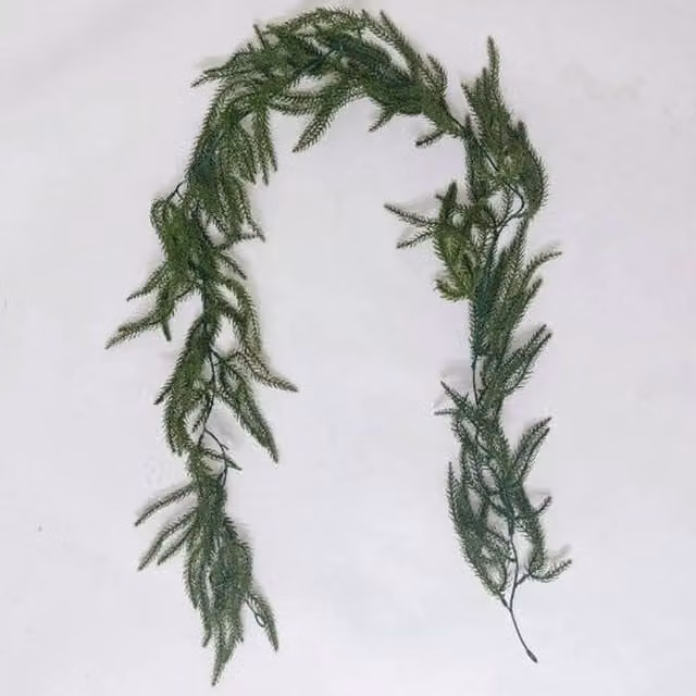 FLAVORA Real Touch Norfolk Pine Christmas Garland in Green, W: 100 cm, D: 15 cm