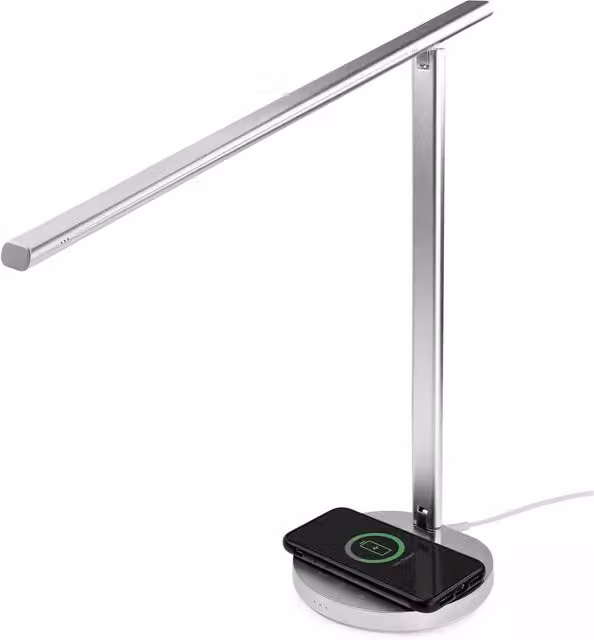 DYZI LED Smart Desk Lamp with Wireless Charging and Alexa Control in Silver