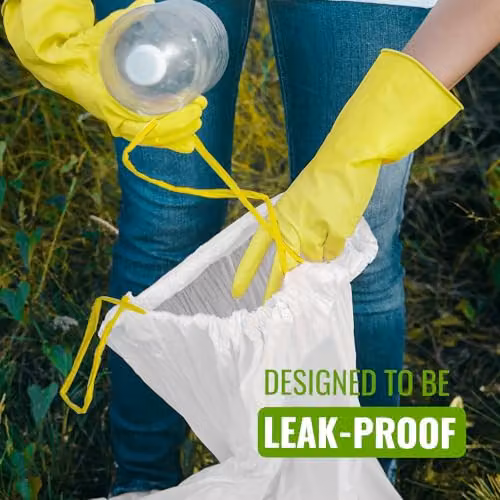 EcoBag White Lemon Scented Kitchen Drawstring Bin Liners 60L W: 62 cm, D: 81 cm – 4