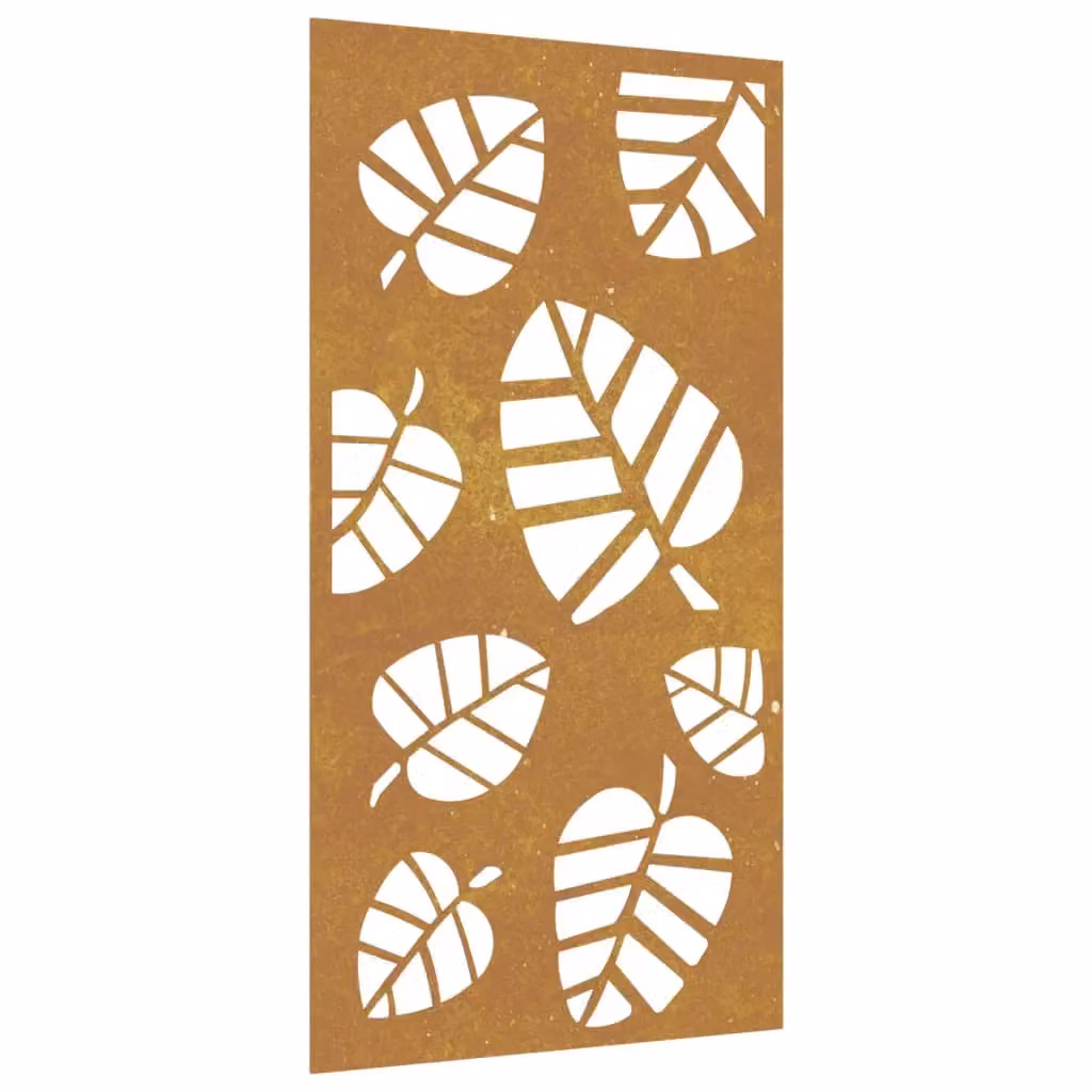 Berkfield Home Garden Brown Corten Steel Floral Wall Decoration, W: 105 cm, H: 55 cm – 2