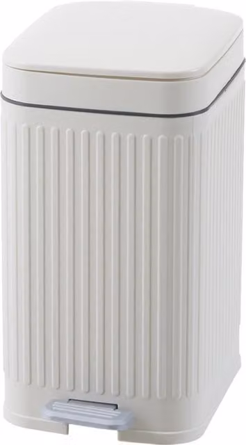 Livingandhome 7L Slim Pedal Bin with Lid in White and Grey