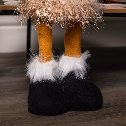 Samuel Alexander Brown Reindeer Gonk Christmas Decoration with Warm White LEDs, Height: 46 cm – 6