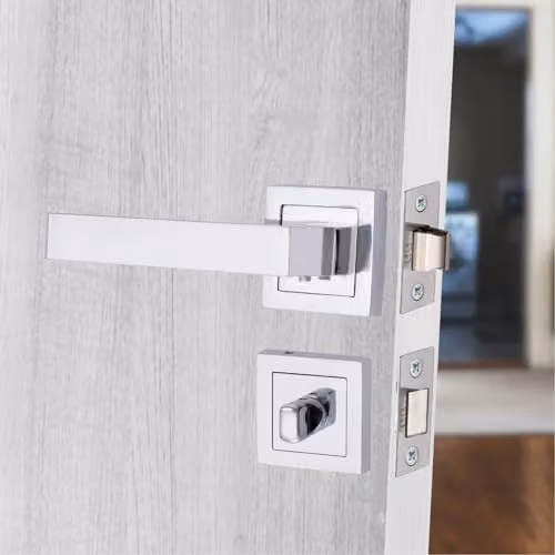 Golden Grace Delta Design Bathroom Door Handle Set in Chrome – 2