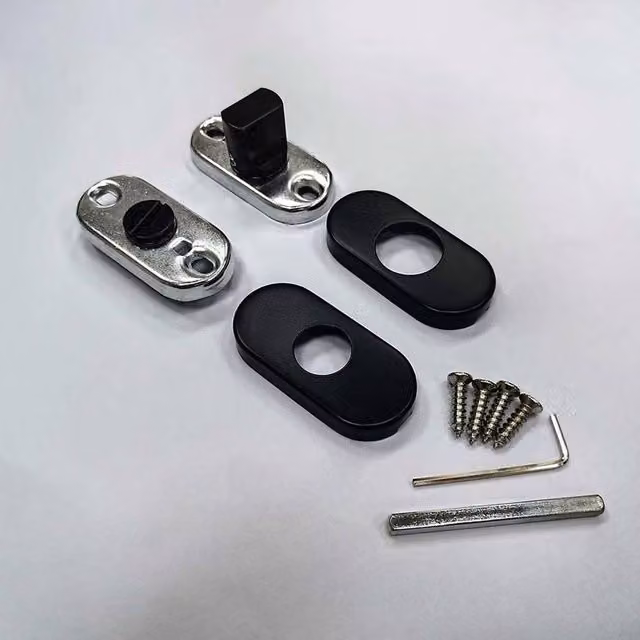 Forgeworks Slim Bathroom Turn Lock in Matt Black Stainless Steel – 1