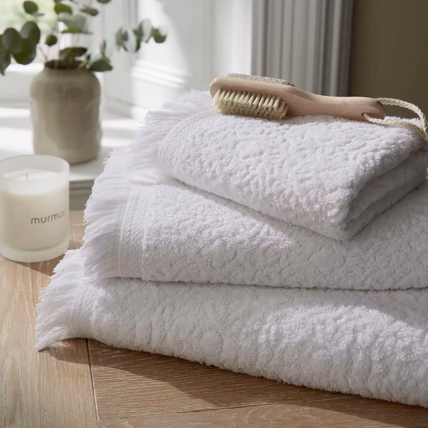 Murmur Lotta Sculpted White Cotton Terry Bath Sheet – 2
