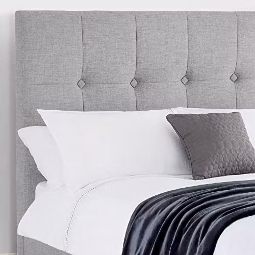Julian Bowen Sorrento Upholstered Fabric Bed Frame in Grey, W/D/H: 180 x 200 x 132 cm – 3
