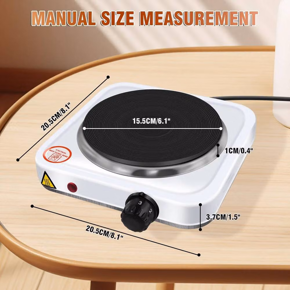 FLAVORA Single Portable Hot Plate Cooker with 5 Heat Levels in White – 5