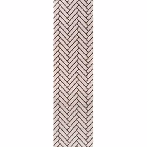 THE RUGS Loft Collection Modern Textured Living Room Rug in Chevron Brown, W: 80 cm, L: 300 cm