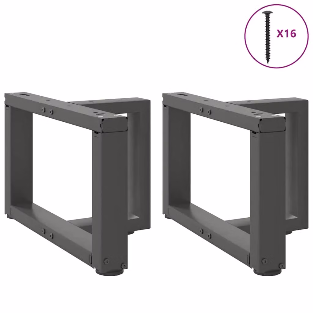 Berkfield Home T-Shaped Coffee Table Legs, 2 Piece Steel Set in Anthracite Black, W: 40 cm, D: 25 cm, H: 30-31 cm – 2