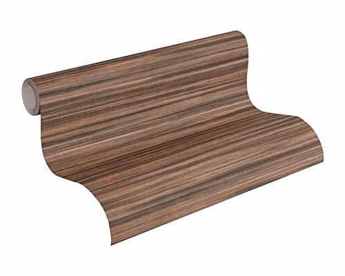 A.S. Création Brown Wood Effect Abstract Beam Non-Woven Wallpaper