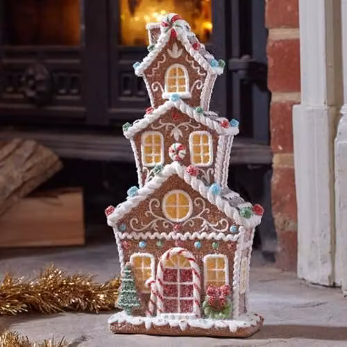 Samuel Alexander Brown Candy Townhouse Christmas Decoration, Height: 30 cm