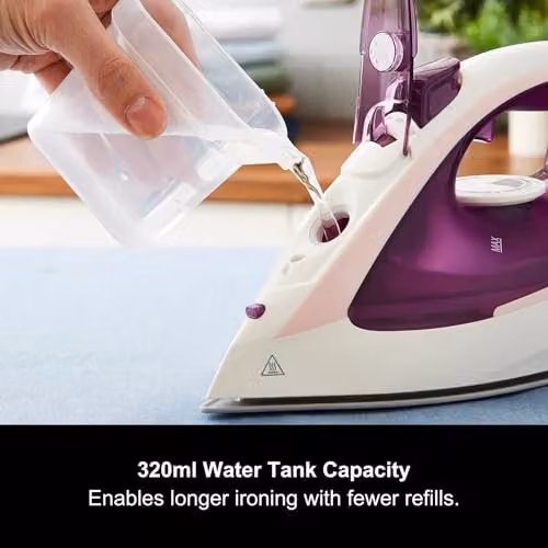 Morphy Richards Steamflow Turbo Steam Iron with Ceramic Soleplate, 2400W, Pink and White – 9