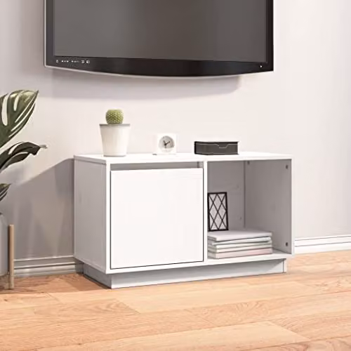 vidaXL White Solid Pine Wood TV Cabinet W/D/H: 74 x 35 x 44 cm – 2