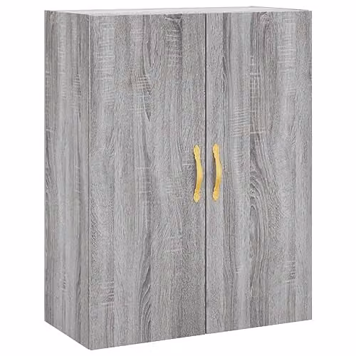 vidaXL Modern Wall Mounted Storage Cabinet in Grey Sonoma, W/D/H: 90 x 34 x 69.5 cm – 1