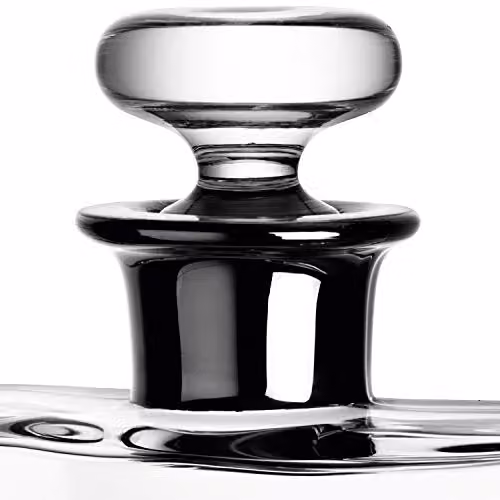 LSA International Flask Decanter with Stopper, 0.8 l, Transparent and Silver Glass – 2