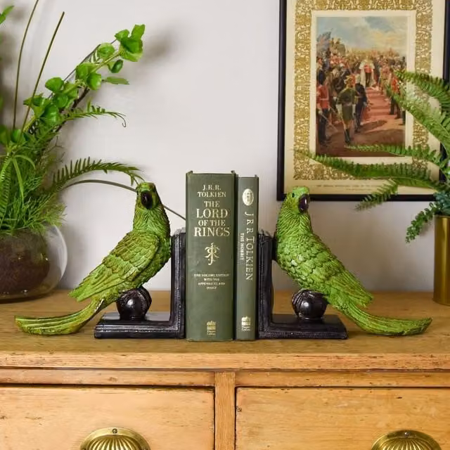 Madison & Mayfair Exotic Green Parrot Ball Bookends