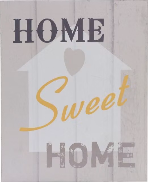 Madera Home Sweet Orsina Rustic Wood Wall Plaque in Multicolour, Grey and White