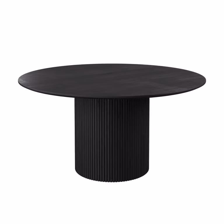 Dome Deco RAVENNA Round Black Wood Dining Table