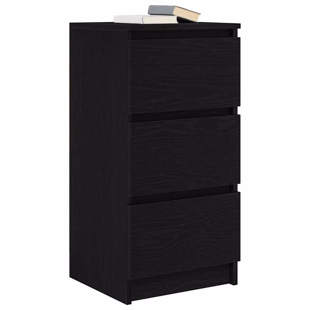 Berkfield Home Modern Black Oak Sideboard, W/D/H: 37.5 x 35.0 x 76.0 cm – 3
