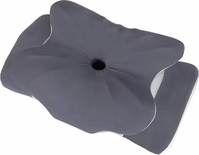Nordara Ergonomic Butterfly Neck Pillow in Grey with Removable Machine Washable Cover