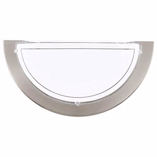 Loops Modern Wall Light in Silver with White and Transparent Glass Shade, E27 Bulb Compatible