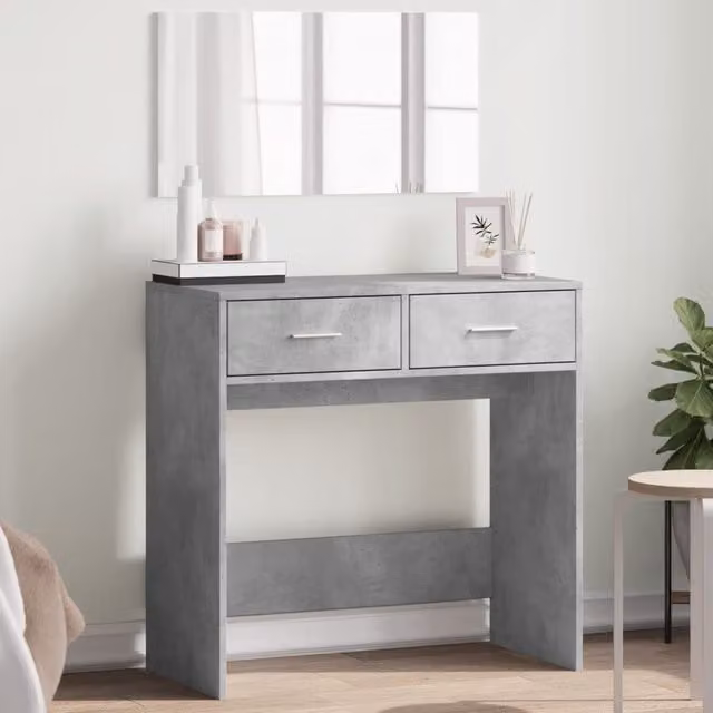 Berkfield Home Modern Dressing Table with Mirror in Concrete Grey, W/D/H: 80 x 39 x 80 cm – 1