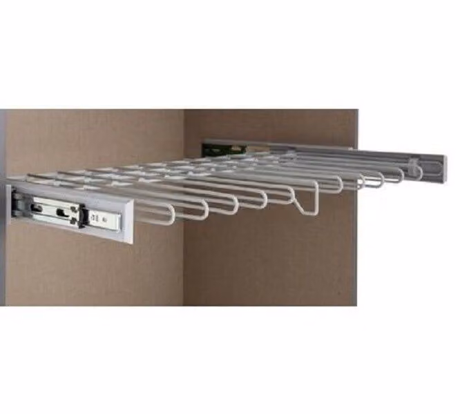 Munich Double Internal Trouser Hanger with Bar in Silver