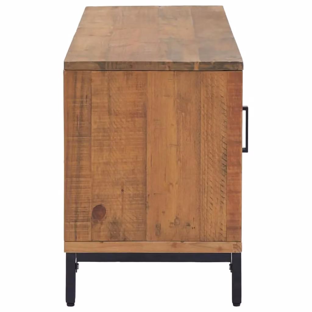 Berkfield Home Brown Solid Pinewood TV Cabinet W/D/H: 110 x 35 x 48 cm – 3