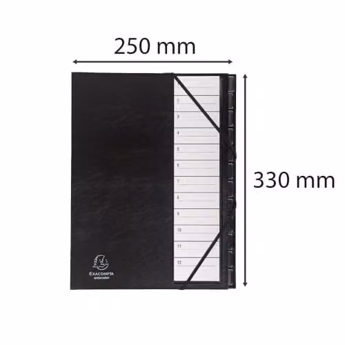 Exacompta Harmonika Multipart File in Black, 12 Numbered Sections for A4 Documents, W: 23.5 cm, H: 33.5 cm – 2