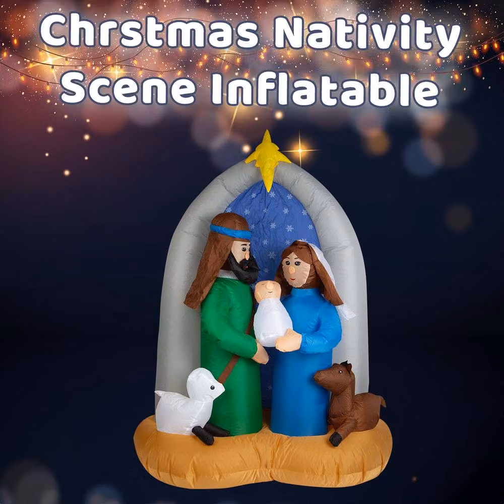 VFM e-Store Multicolour Christmas Nativity Scene Inflatable Decoration, W/H: 140 x 183 cm – 3