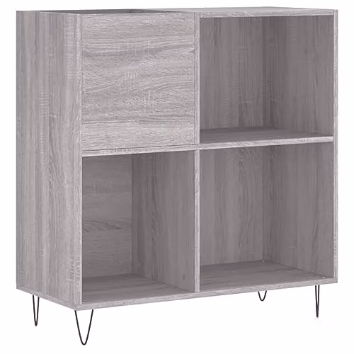 vidaXL Record Cabinet in Grey Sonoma, W/D/H: 84.5 x 38.0 x 89.0 cm – 1