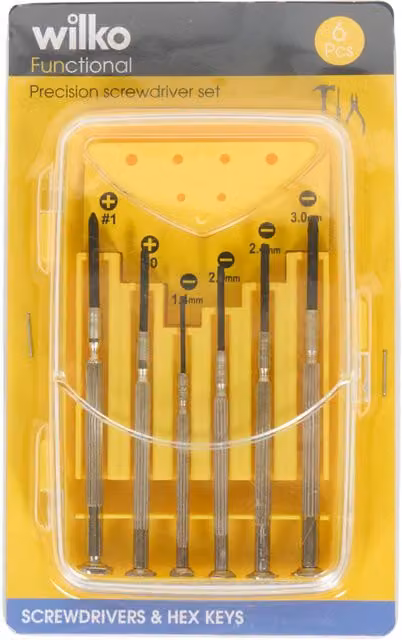 Saber 6 Piece Manual Precision Screwdriver Set in Silver