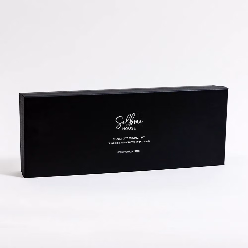 Selbrae House Rectangular Slate Serving Tray with Handles in Grey and Silver – 3